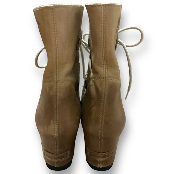 SOREL Joan of Arctic Wedge II Ankle Boots in Ash Brown Leather Sz. 8 - Picture 5 of 12